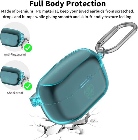 for Aviot TE-V1R-HEN Hololive Case Cover, Clear Soft TPU Protective Case Cover, Compatible with AVIOT TE-V1R-Hen Hololive Charging Case with Carabiner (Clear) in Kuwait