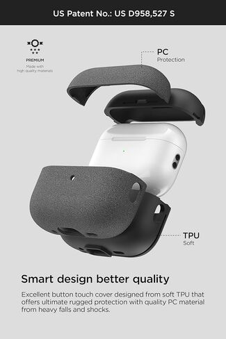 VRS Design Modern for Apple AirPods Pro 3rd Generation Case (2025) – Modern Minimal Style with Slim Profile and Precise Fit Compatible with AirPods Pro 3 (Sand Stone) in Saudi Arabia