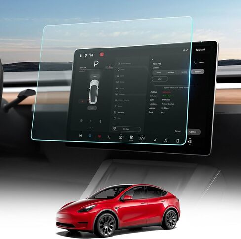BASENOR Tesla Model Y Model 3 Screen Protector, [Anti Fingerprint & Anti Glare] [9H Hardness] 15 inch Tempered Glass Screen Protective for 2020-2024 Model Y 2017-2023 Model 3 Accessories in Saudi Arabia
