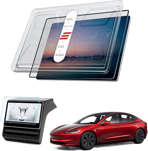BASENOR Tesla Model Y Model 3 Screen Protector, [Anti Fingerprint & Anti Glare] [9H Hardness] 15 inch Tempered Glass Screen Protective for 2020-2024 Model Y 2017-2023 Model 3 Accessories in Saudi Arabia