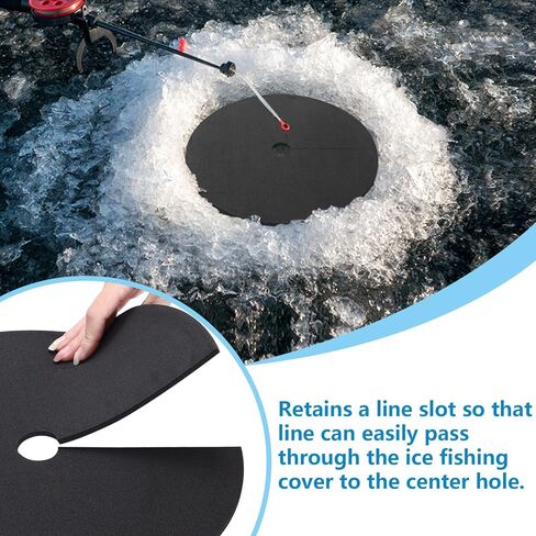 TOBWOLF 3 قطع من أغطية فتحات صيد الأسماك على الجليد، أغطية عازلة لثقب الصيد على الجليد مقاس 30.48 سم قابلة للقطع، طرف صيد الجليد المعزول لأعلى أغطية غطاء فتحة الأمان لبيوت الأسماك معدات الصيد الشتوية in Kuwait