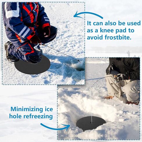 TOBWOLF 3 قطع من أغطية فتحات صيد الأسماك على الجليد، أغطية عازلة لثقب الصيد على الجليد مقاس 30.48 سم قابلة للقطع، طرف صيد الجليد المعزول لأعلى أغطية غطاء فتحة الأمان لبيوت الأسماك معدات الصيد الشتوية in Kuwait