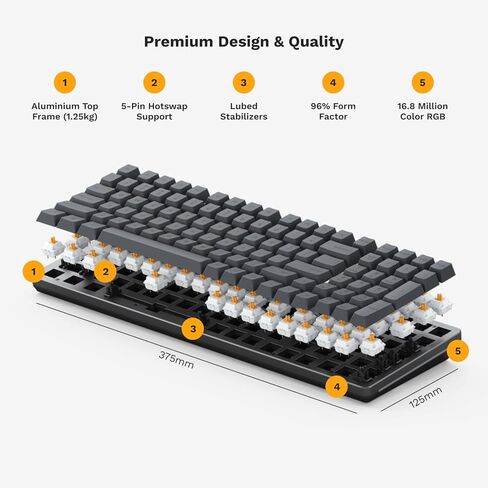 قاعدة لوحة مفاتيح الألعاب Glorious GMMK 2 - مجموعة هيكلية كاملة الحجم - لوحة مفاتيح ميكانيكية سوداء قابلة للتبديل السريع - وحدات، سلكية، إضاءة خلفية RGB، - ملحقات إعداد الكمبيوتر - 96%، أسود in Kuwait