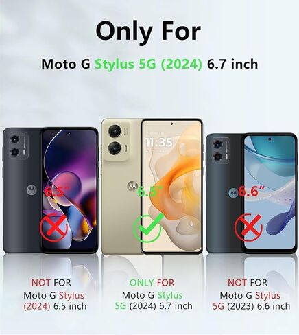 حافظة Moto G Stylus 5G 2024 مع [واقي شاشة مدمج]، حماية لكامل الجسم [تم اختبار السقوط بدرجة ميل 6FT] حافظة مقاومة للصدمات لهاتف Motorola Stylus 2024 5G (رخام خيالي) in Saudi Arabia