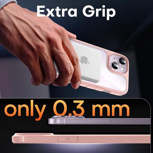 حافظة TAURI مغناطيسية 5 في 1 لهاتف iPhone 14 باللون الوردي، [متوافقة مع Magsafe] حماية من الدرجة العسكرية [غير صفراء] مع واقي شاشة 2X + واقي عدسة الكاميرا 2X، حافظة لهاتف iPhone 14 in Kuwait