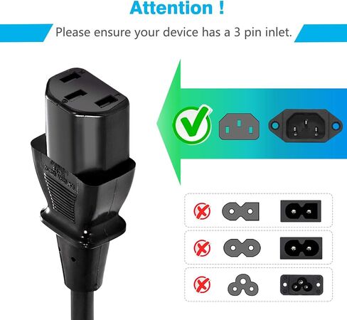 Chanzon PC Monitor Power Cord Personal Computer 10A 125V UL Certificated Vizio 3 Prong for Plasma bravia uhd Smart TV, Supply Plug Replacement (IEC320C13) Universal Ac Cable 10ft in Saudi Arabia
