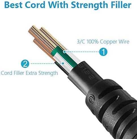 Chanzon PC Monitor Power Cord Personal Computer 10A 125V UL Certificated Vizio 3 Prong for Plasma bravia uhd Smart TV, Supply Plug Replacement (IEC320C13) Universal Ac Cable 10ft in Saudi Arabia