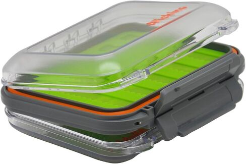 Alichino Fly Box for Fly Files Ice Jig Box Two Sided Waterproof Fly Fishing Box for Nymphs and Streamers (Green Silicone Insert B, S 4.9 * 4 * 1.6 Inch) in Kuwait