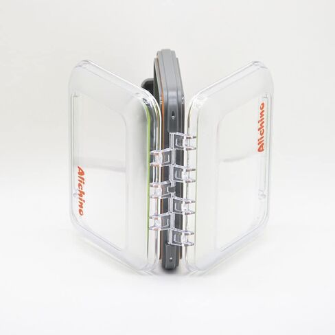 Alichino Fly Box for Fly Files Ice Jig Box Two Sided Waterproof Fly Fishing Box for Nymphs and Streamers (Green Silicone Insert B, S 4.9 * 4 * 1.6 Inch) in Kuwait