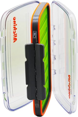 Alichino Fly Box for Fly Files Ice Jig Box Two Sided Waterproof Fly Fishing Box for Nymphs and Streamers (Green Silicone Insert B, S 4.9 * 4 * 1.6 Inch) in Kuwait