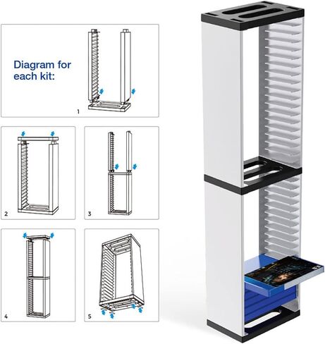 ECHZOVE Game Card Box Storage Stand for PS5 Xbox Games, Storage Tower for Xbox Game Card Box Holder Vertical Stand - for Video Games 36 PCS in Saudi Arabia