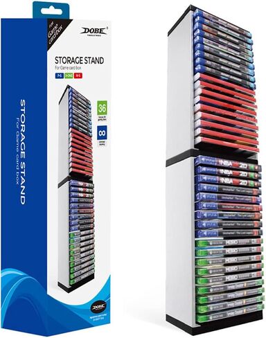 برج تخزين لحقيبة ألعاب الفيديو لأجهزة PS5 وPS4 وXbox One، منظم 36 فتحة | قم بتخزين ما يصل إلى 36 حقيبة ألعاب PS5 أو PS4 أو Xbox One في برج ABS عمودي مع أقدام سيليكون غير قابلة للانزلاق لتنظيم مدمج in Kuwait