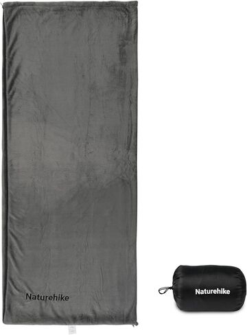 بطانة حقيبة نوم من الصوف المرجاني من Naturehike، ملاءات سفر خفيفة الوزن لحقيبة النوم للفنادق وحقائب الظهر والتخييم وحقيبة نوم للسفر، يمكن غسلها في الغسالة، رمادي in Kuwait