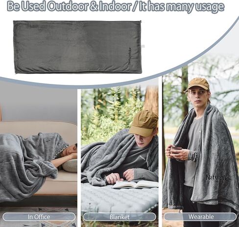 بطانة حقيبة نوم من الصوف المرجاني من Naturehike، ملاءات سفر خفيفة الوزن لحقيبة النوم للفنادق وحقائب الظهر والتخييم وحقيبة نوم للسفر، يمكن غسلها في الغسالة، رمادي in Kuwait