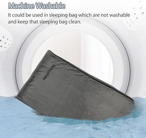 بطانة حقيبة نوم من الصوف المرجاني من Naturehike، ملاءات سفر خفيفة الوزن لحقيبة النوم للفنادق وحقائب الظهر والتخييم وحقيبة نوم للسفر، يمكن غسلها في الغسالة، رمادي in Kuwait