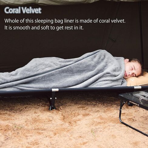 بطانة حقيبة نوم من الصوف المرجاني من Naturehike، ملاءات سفر خفيفة الوزن لحقيبة النوم للفنادق وحقائب الظهر والتخييم وحقيبة نوم للسفر، يمكن غسلها في الغسالة، رمادي in Kuwait