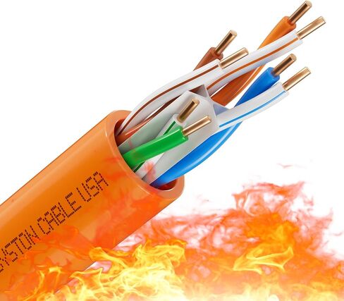 كابل شبكة إيثرنت Cat 6E - 100 قدم، 600 ميجاهرتز 23AWG سلك نحاسي صلب عاري خارجي/داخلي، مجموعة لا تنتهي من 10 قدم إلى 1000 قدم، مُصنف مقاوم للحرارة - CMR in Kuwait