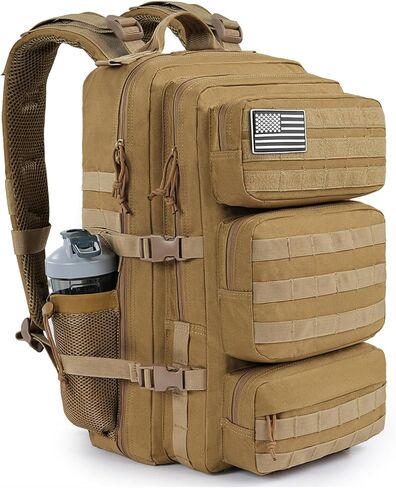 حقيبة ظهر تكتيكية عسكرية سعة 50 لترًا حقيبة ظهر كبيرة لليوم للرجال من Molle Army 3 أيام حقيبة هجومية حقيبة مقاومة للماء وحقيبة ظهر ثقيلة للمشي لمسافات طويلة - أسود in Kuwait
