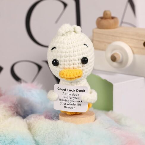 Positive Heart Crochet Doll with Base, Emotional Support Love Heart with Positive Card Cure Crocheted Doll, Knitted Dolls Plush Cheer Up Xmas Decor, Birthday Party Gifts for Lovers Friends in Saudi Arabia