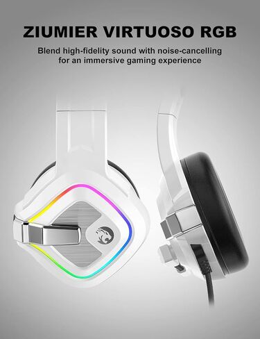 ZIUMIER Gaming Headset with Mic, Xbox One Headset with Noise Canceling Mic, PS4 Headset with Stereo Surround Sound, Over-Ear Headphones for PC, PS4, PS5, Xbox One, Xbox Series S/X, Laptop in Kuwait
