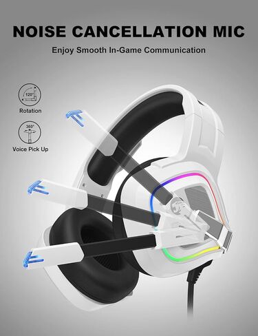 ZIUMIER Gaming Headset with Mic, Xbox One Headset with Noise Canceling Mic, PS4 Headset with Stereo Surround Sound, Over-Ear Headphones for PC, PS4, PS5, Xbox One, Xbox Series S/X, Laptop in Kuwait