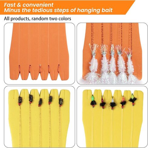 Shrimp Fly Lure Fishing Line and Barbed Hook with Winding Foam Board,5PCS - Fishing Rig Wire Line Leader,Fishing Accessories in Saudi Arabia
