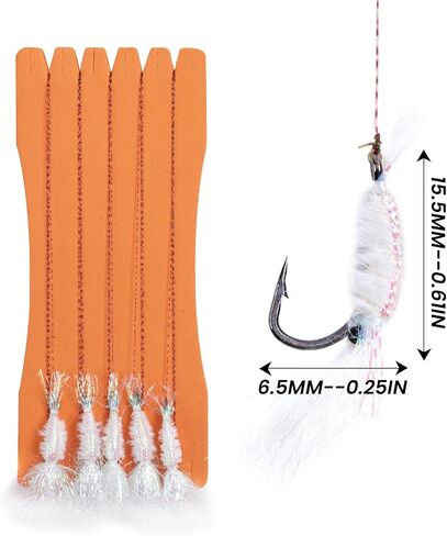 Shrimp Fly Lure Fishing Line and Barbed Hook with Winding Foam Board,5PCS - Fishing Rig Wire Line Leader,Fishing Accessories in Saudi Arabia