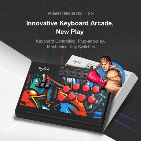 PXN Arcade Stick, X8 Fight Stick Game Controller Joystick Green Axis Mechanical Buttons USB Wired Connection for PC/PS4/PS3/Xbox Series X|S, Xbox One in Kuwait