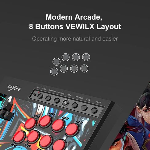 PXN Arcade Stick, X8 Fight Stick Game Controller Joystick Green Axis Mechanical Buttons USB Wired Connection for PC/PS4/PS3/Xbox Series X|S, Xbox One in Kuwait