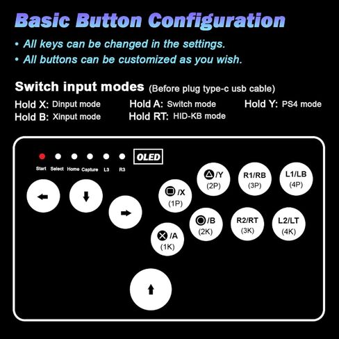 BITFUNX FLATBOX Gaming Keypad, Arcade Stick 12Keys All-Button Leverless Controller - Supports SOCD & Hot Swap, Arcade Controller Street Fight for PC/PS3/PS4/Switch/Steam with Custom RGB & TURBO in Saudi Arabia