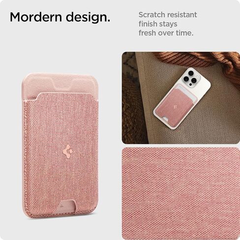 Spigen Magnetic Wallet Card Holder (MagFit) Designed for MagSafe Compatible with iPhone 16, iPhone 15, iPhone 14, iPhone 13, iPhone 12 Models - PU Black (3-Cards) in Kuwait
