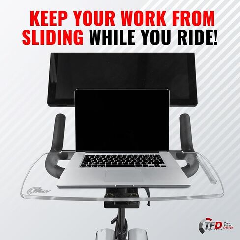 TFD The TrayV2 | Improved V2 Tray for Peloton Bike (orginals) - Work & Ride with Your Phone, Laptop, Book or Tablet (Black) (Tray V2, Acrylic Clear) in Saudi Arabia