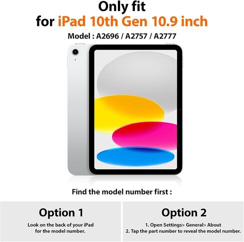 SEYMAC Case for iPad 10th Generation Case 10.9 Inch 2022, Sturdy Heavy Duty Full-Body Shockproof Protective Case with Screen Protector, Rotating Stand, Hand/Shoulder Strap for iPad 10th Gen, Black in Kuwait