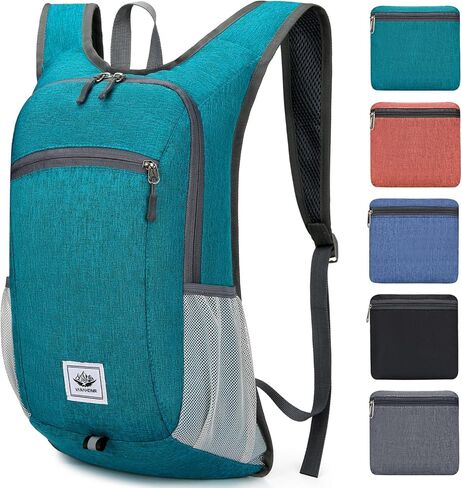 Esup 15L حقيبة ظهر خفيفة الوزن للمشي لمسافات طويلة قابلة للطي صغيرة للسفر حقيبة ظهر للتخييم للنساء والرجال (أسود) in Kuwait