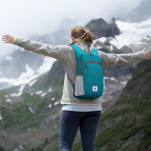 Esup 15L حقيبة ظهر خفيفة الوزن للمشي لمسافات طويلة قابلة للطي صغيرة للسفر حقيبة ظهر للتخييم للنساء والرجال (أسود) in Kuwait