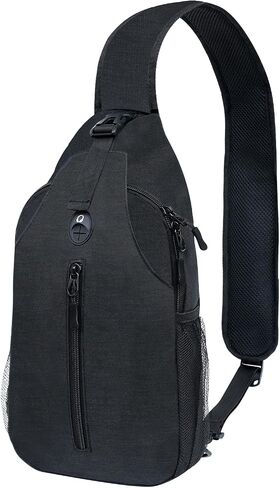 Sling-Bag Crossbody-Bag Women-Men Backpack-Daypack - Hiking Chest Travel with Water Bottle Pocket Portable Hiking Daypacks For Women Black in Saudi Arabia