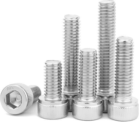 M5-0.8 * 8mm Socket Head Cap Screw, Socket Bolt,304 Stainless Steel,Metric Full Thread Screw,Allen Hex Drive Drive Type, Bright Finish, Machine Thread, Coarse Thread UNC,50 Pcs (M5x8mm) in Kuwait