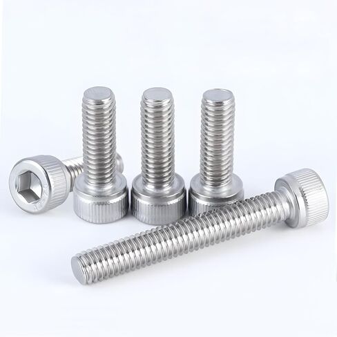 M5-0.8 * 8mm Socket Head Cap Screw, Socket Bolt,304 Stainless Steel,Metric Full Thread Screw,Allen Hex Drive Drive Type, Bright Finish, Machine Thread, Coarse Thread UNC,50 Pcs (M5x8mm) in Kuwait