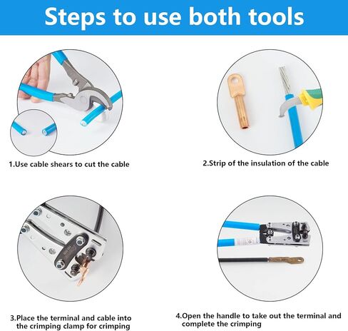 Battery Cable Lug Crimper Tool 6-50mm.square, Wire Crimping Tool, Pliers, Hexagoal AWG 8-1/0 Blue HX-50B in Saudi Arabia