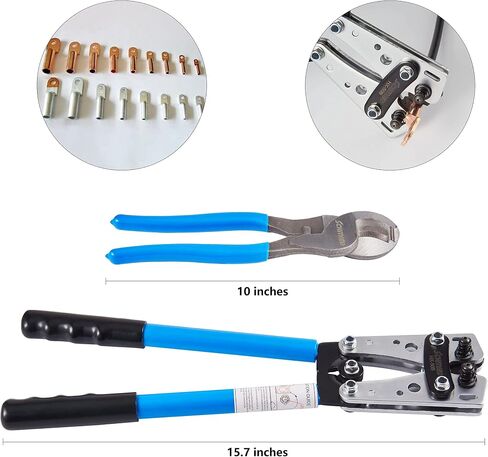 Battery Cable Lug Crimper Tool 6-50mm.square, Wire Crimping Tool, Pliers, Hexagoal AWG 8-1/0 Blue HX-50B in Saudi Arabia