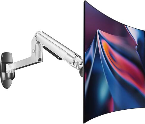 Single Monitor Wall Mount for Flat/Curved Monitors up to 38" Within 25lbs, Full Motion Adjustable Wall Mount Monitor Arm, 75x75/100x100mm VESA Wall Mount Arm with Cable Management, Black in Kuwait