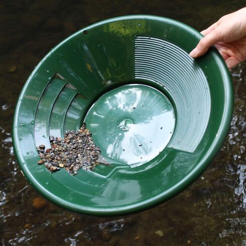 ASR Outdoor 12 inch Green Gold Pan with Dual Riffles for Gold Panning in Saudi Arabia