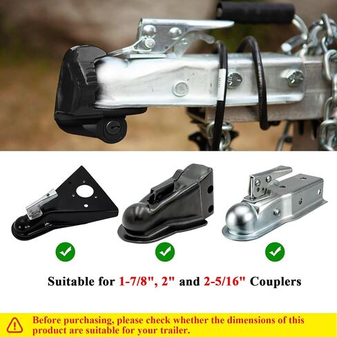 Trailer Hitch Lock, Universal Size Fit 1-7/8", 2",2-5/16" or 48mm, 51mm,and 59mm Couplers, Zinc Alloy, for Vehicles, Trailers,RVs(Yellow) in Saudi Arabia