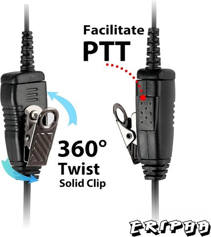 سماعة أذن راديو CP100d CP200 متوافقة مع Motorola BPR40 CLS 1110 1410 VL50 RDM2070D DLR1020 Walkie Talkie 2 Pin [C-Ring] سماعة مراقبة راديو ثنائية الاتجاه مع ميكروفون PTT (عبوة واحدة) in Kuwait