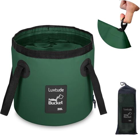 Collapsible Bucket with Handle, Portable 5 Gallon Bucket for Camping, Fishing, Beach, Gardening, RV & Outdoor Emergency, Heavy-Duty & Ultra Lightweight Water Storage Container in Kuwait