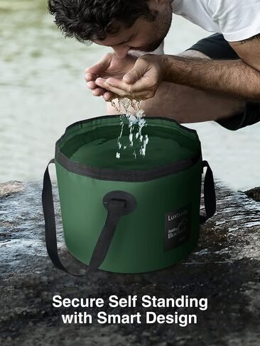 Collapsible Bucket with Handle, Portable 5 Gallon Bucket for Camping, Fishing, Beach, Gardening, RV & Outdoor Emergency, Heavy-Duty & Ultra Lightweight Water Storage Container in Kuwait