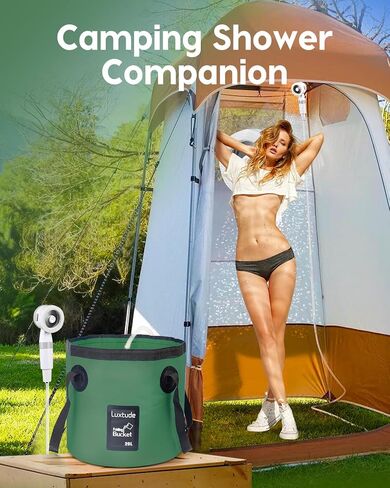 Collapsible Bucket with Handle, Portable 5 Gallon Bucket for Camping, Fishing, Beach, Gardening, RV & Outdoor Emergency, Heavy-Duty & Ultra Lightweight Water Storage Container in Kuwait