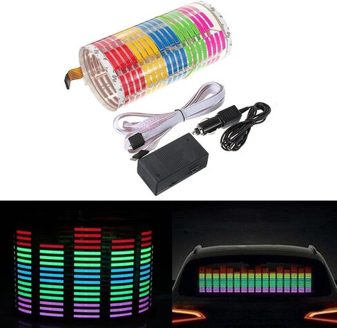 DIYAH Auto Sound Music Beat Activated Car Stickers Equalizer Glow LED Light Audio Voice Rhythm Lamp 70cm X 16cm / 27.5in X 6.3in (Multi Color) in Saudi Arabia