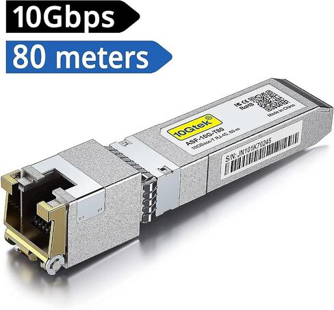 10Gtek SFP+ to RJ45 1.25/2.5/5/10G-T CAT.6a Copper Transceiver, Auto-Negotiation SFP+ Ethernet Module for Cisco SFP-10G-T-X, Ubiquiti UniFi UF-RJ45-10G, Netgear AXM765 and More, up to 30-Meter in Saudi Arabia