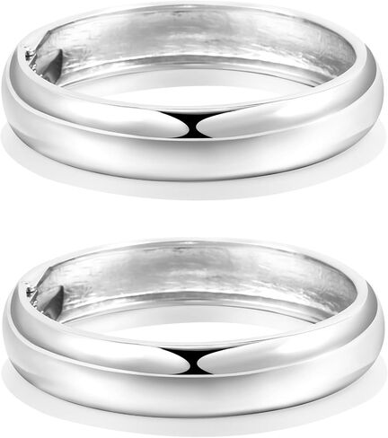 2Pcs Bangle Bracelets for Women 14k Gold Plated Chunky Gold Bangle Set Hinged Cuff Bracelets Trendy Gold Bracelets for Women in Kuwait